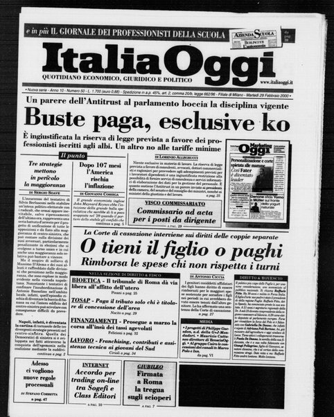 Italia oggi : quotidiano di economia finanza e politica